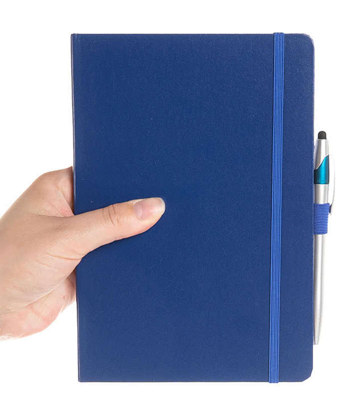 Crown Hard Cover Notebook with Stylus Pen - Black 3 Crown Hard Cover Notebook with Stylus Pen - Black