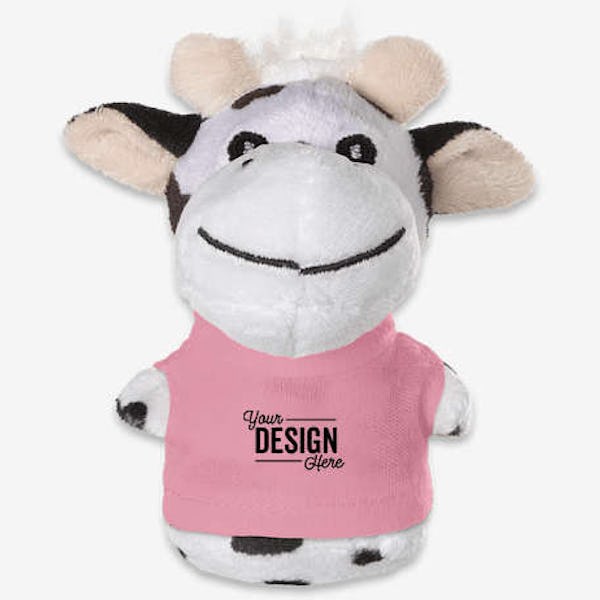 4" Shorty Cow Plush Animal - Pink