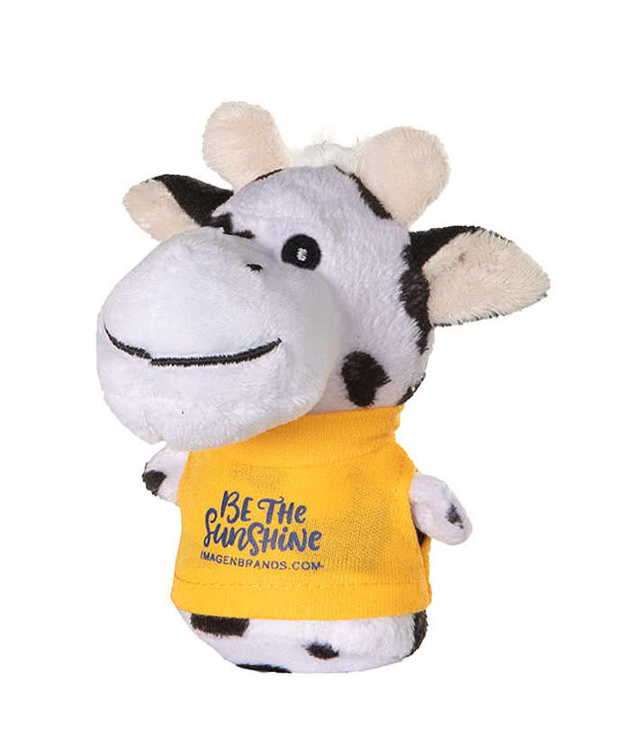 4" Shorty Cow Plush Animal - Pink