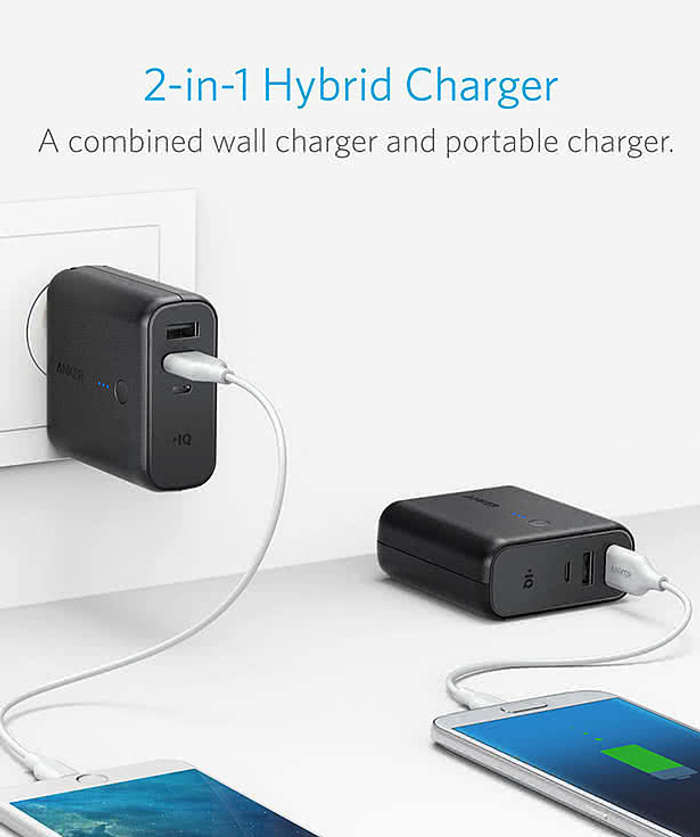 Anker PowerCore Fusion 5,000 mAh Charger - Black