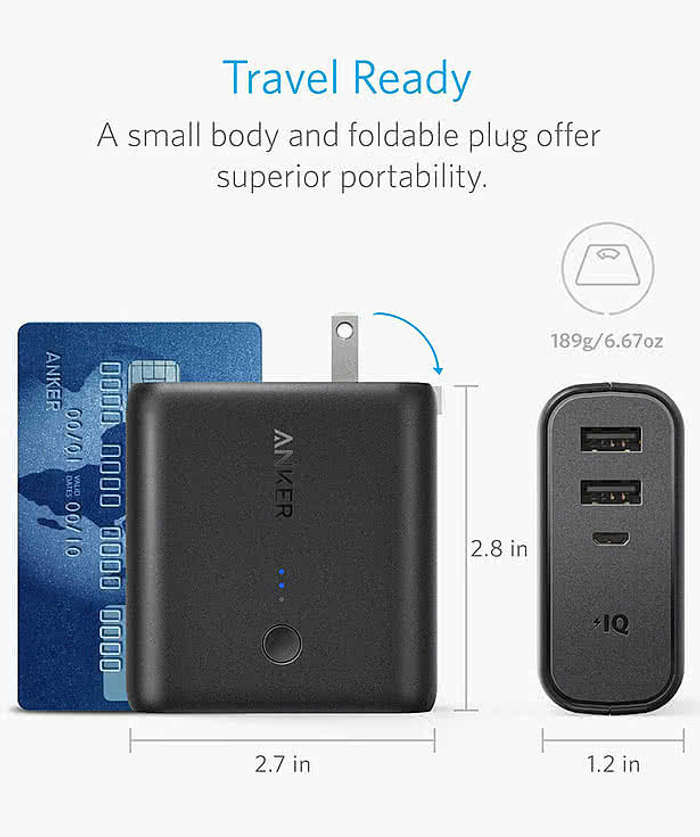Anker PowerCore Fusion 5,000 mAh Charger - Black
