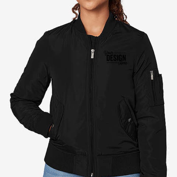 Fossa Apparel Women's Wingover Lightweight Bomber Jacket - Black