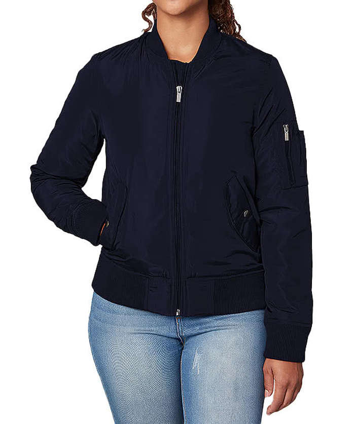 Fossa Apparel Women's Wingover Lightweight Bomber Jacket - Black