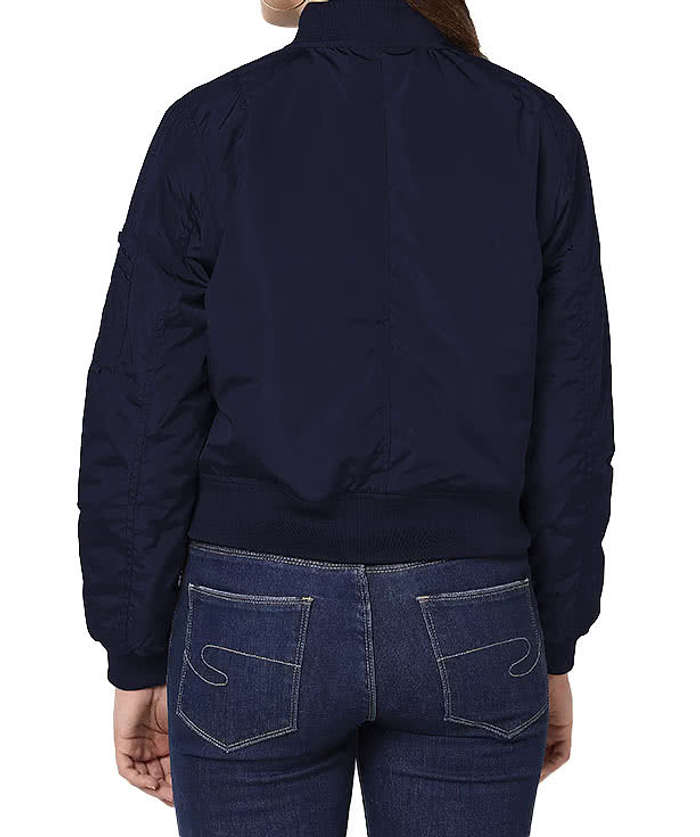 Fossa Apparel Women's Wingover Lightweight Bomber Jacket - Black