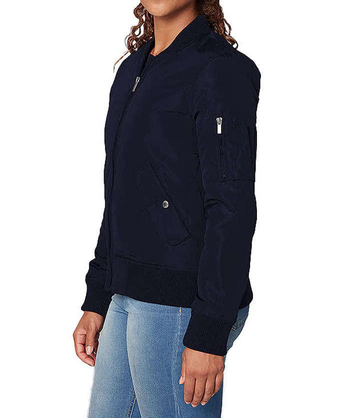 Fossa Apparel Women's Wingover Lightweight Bomber Jacket - Black