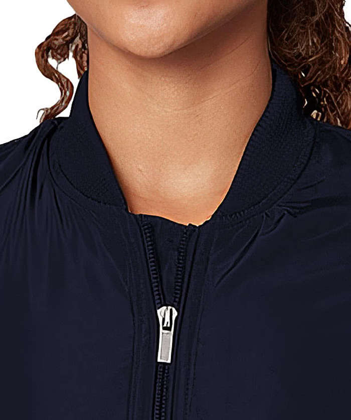 Fossa Apparel Women's Wingover Lightweight Bomber Jacket - Black