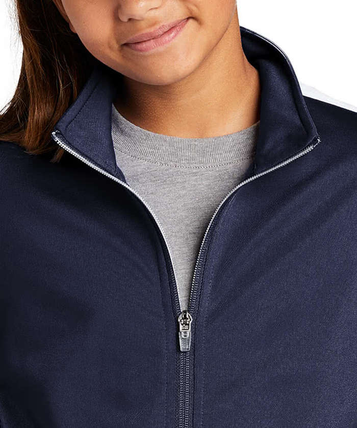Sport-Tek Youth Tricot Track Jacket - Black / Black 3 Sport-Tek Youth Tricot Track Jacket - Black / Black
