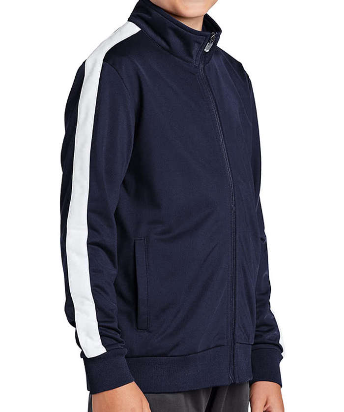 Sport-Tek Youth Tricot Track Jacket - Black / Black 6 Sport-Tek Youth Tricot Track Jacket - Black / Black