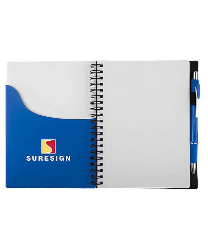 Color Wave Hard Cover Spiral Notebook with Pen - Daffodil Yellow 3 Color Wave Hard Cover Spiral Notebook with Pen - Daffodil Yellow