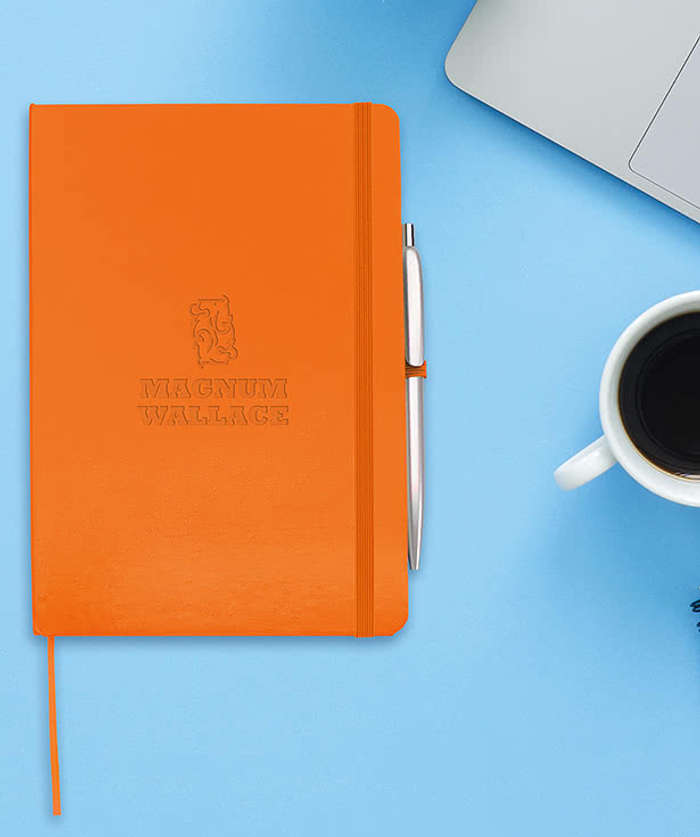 Debossed Prime Hard Cover Notebook with Soca Pen - Purple
