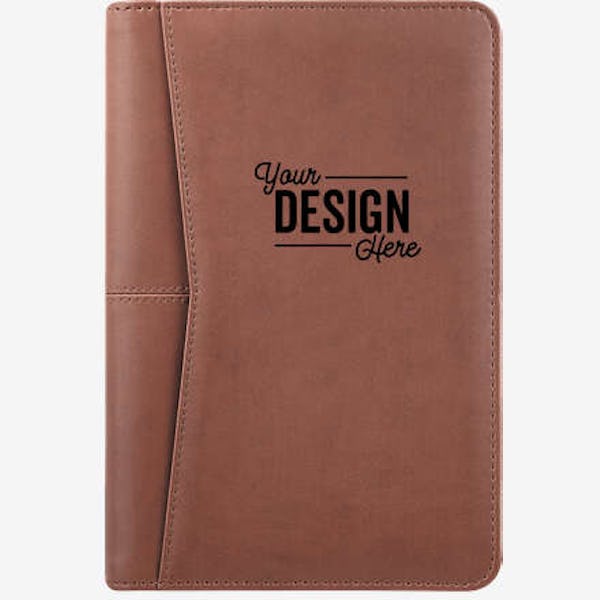 Debossed Pedova Jr. Zippered Padfolio - Terra Cotta