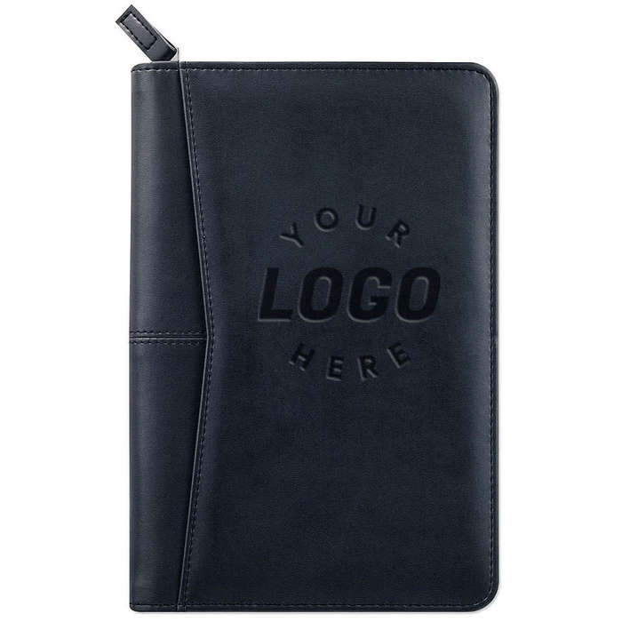 Debossed Pedova Jr. Zippered Padfolio - Terra Cotta