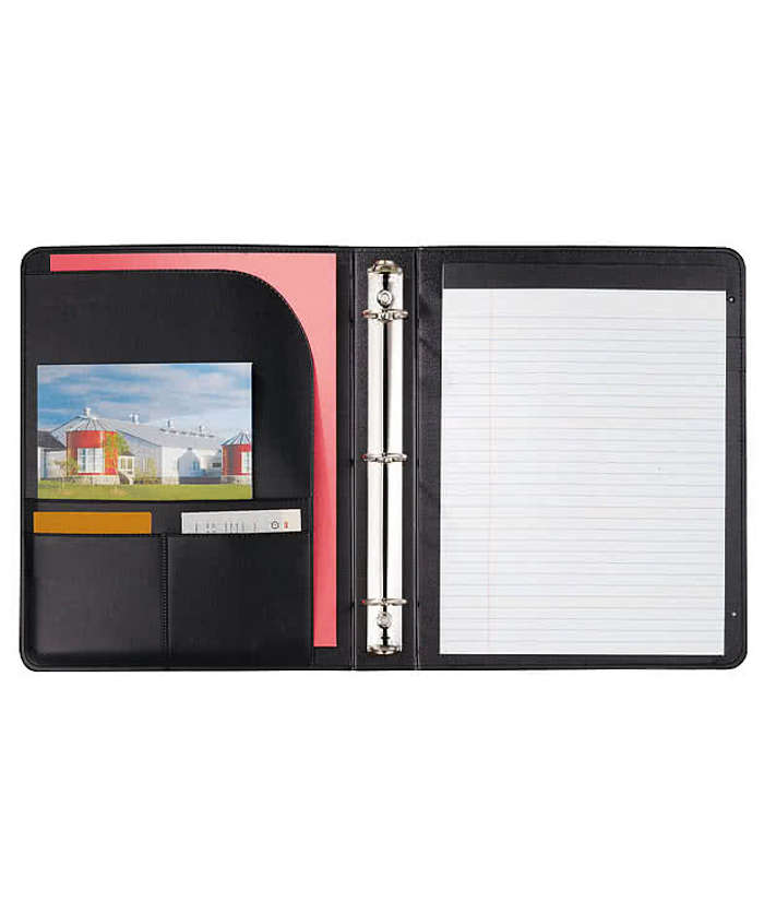 Associate UltraHyde Ringbinder Padfolio - Black