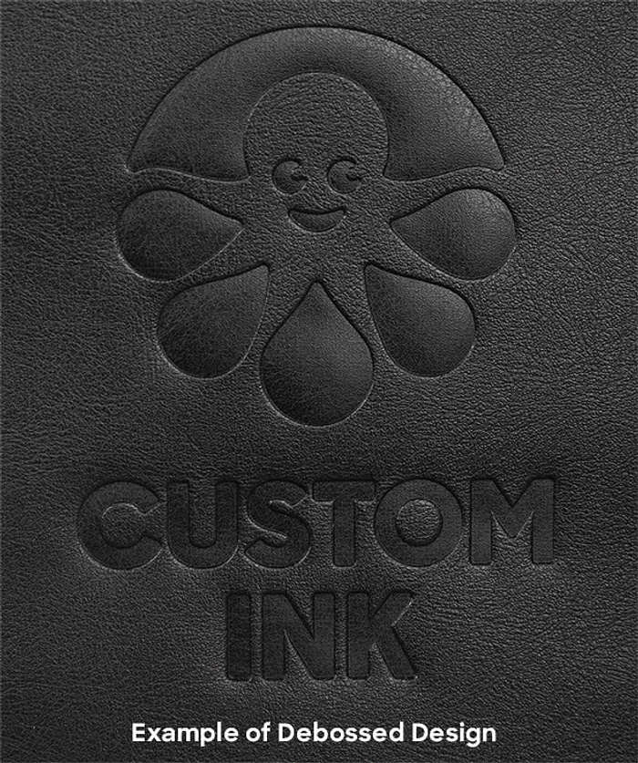 Debossed Renaissance Leather Zippered Padfolio - Black
