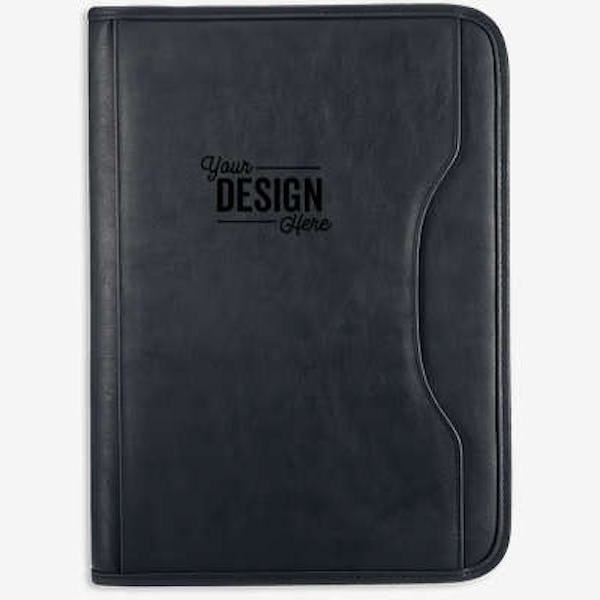 Deluxe Executive Zippered Padfolio - Black
