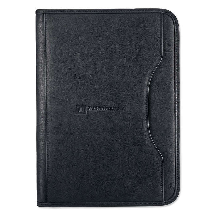 Deluxe Executive Zippered Padfolio - Black