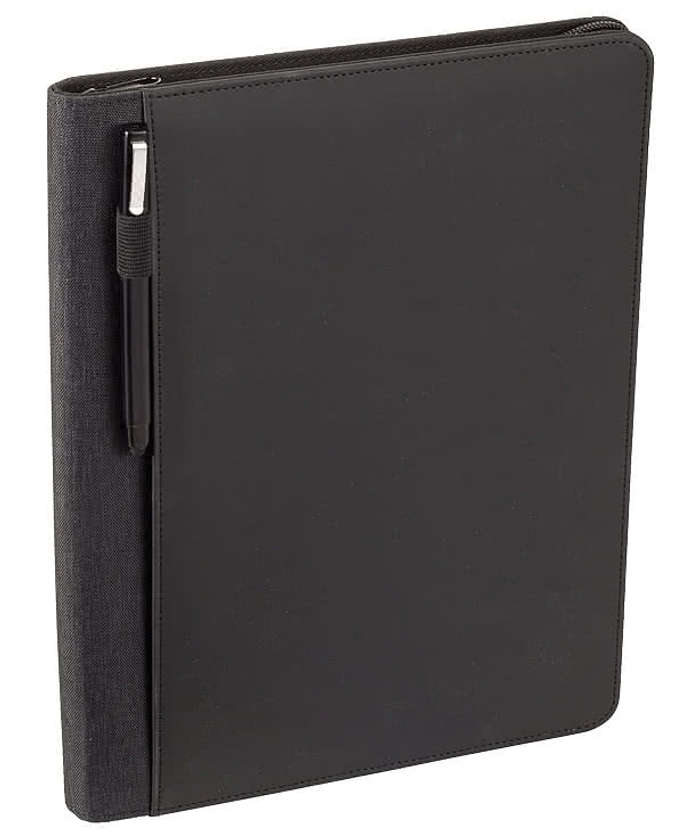 Debossed Vienna Heathered Zippered Padfolio - Gray 4 Debossed Vienna Heathered Zippered Padfolio - Gray