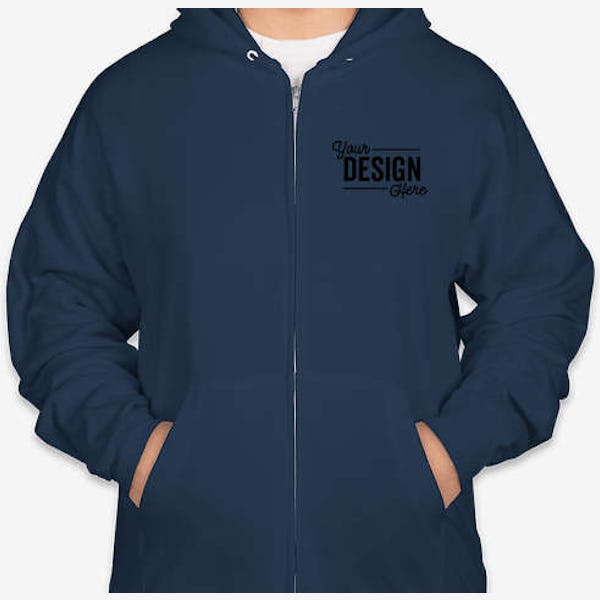 Hanes EcoSmart 50/50 Zip Hoodie - Navy