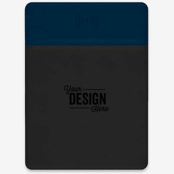5V Wireless Charging Mouse Pad with Phone Stand - Navy  /  Black