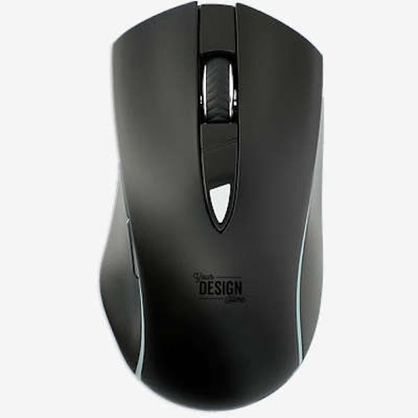 Laser Engraved Light Up Logo Wireless Optical Mouse - Black