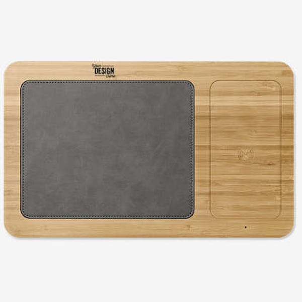 Auden Bamboo Wireless Charging Mouse Pad - Bamboo