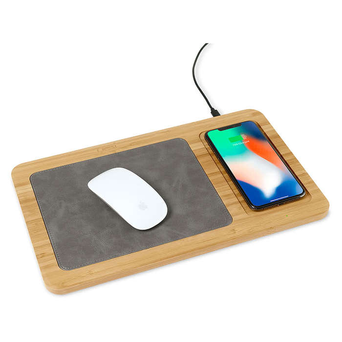 Auden Bamboo Wireless Charging Mouse Pad - Bamboo