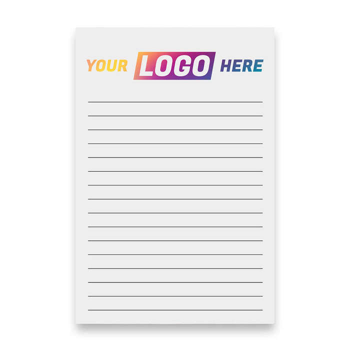 Full Color Souvenir 4" x 6" Lined Scratch Pad - 25 sheets/pad (Case of 250) - White