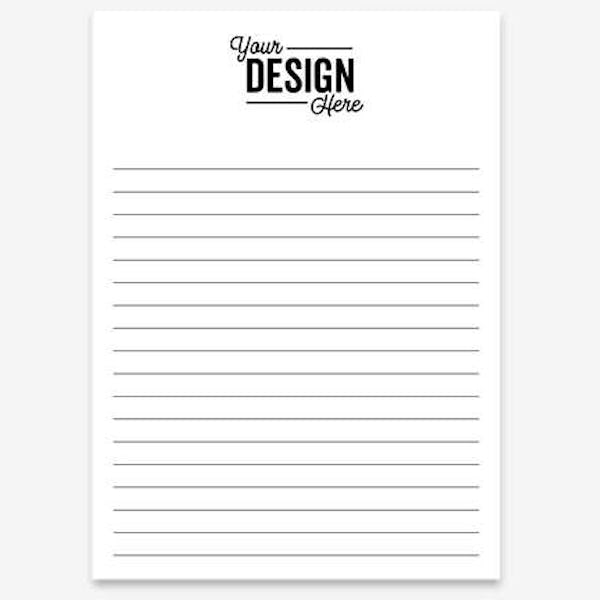 Full Color Souvenir 5" x 7" Lined Scratch Pad - 25 sheets/pad (Case of 250) - White