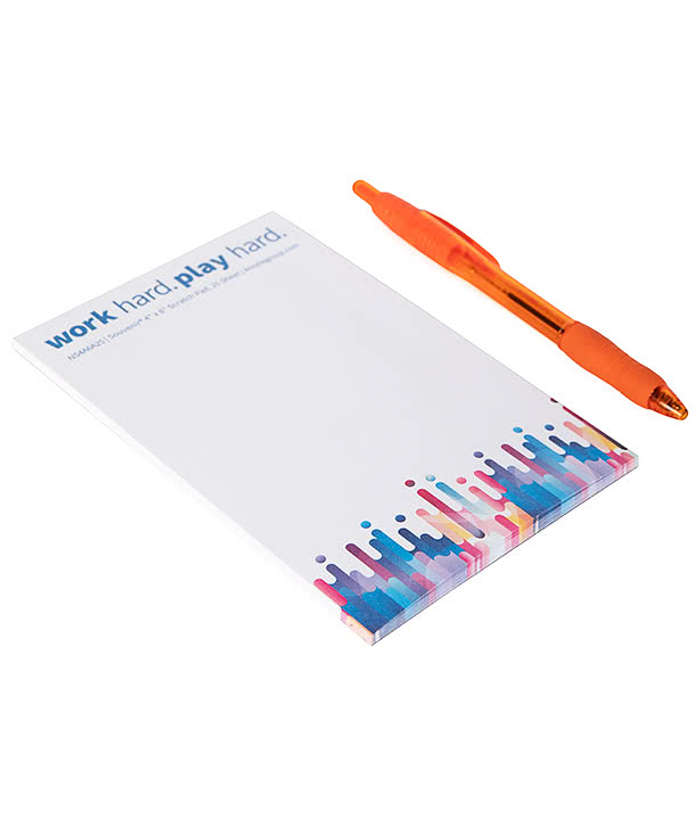 Full Color Souvenir 4" x 6" Scratch Pad - 25 sheets/pad (Case of 250) - White
