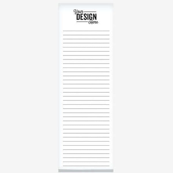 Full Color Souvenir 3" x 9" Magnetic Scratch Pad - 25 sheets/pad (Case of 500) - White