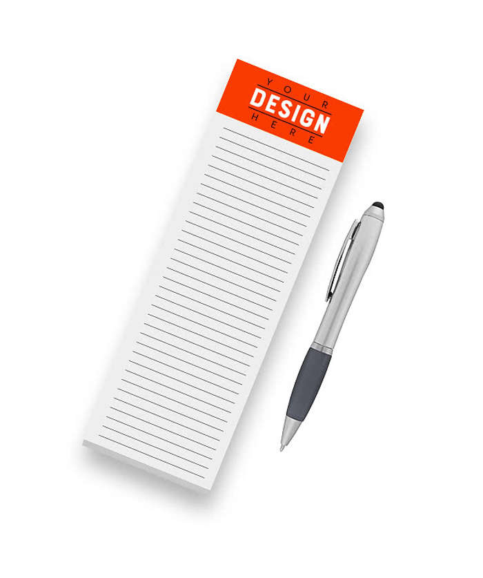 Full Color Souvenir 3" x 9" Magnetic Scratch Pad - 25 sheets/pad (Case of 500) - White 3 Full Color Souvenir 3" x 9" Magnetic Scratch Pad - 25 sheets/pad (Case of 500) - White