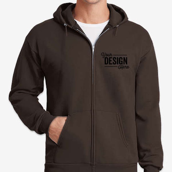 Port & Company Core Zip Hoodie - Dark Chocolate Brown
