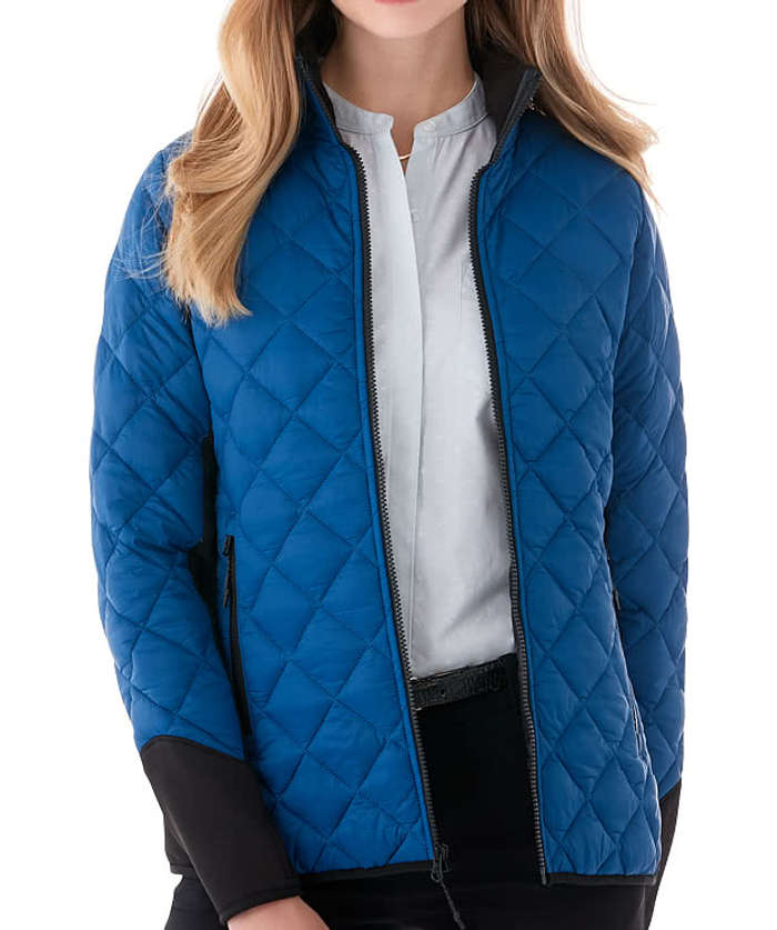 Elevate Women's Rougemont Diamond Quilted Insulated Puffer Jacket - Loden / Black