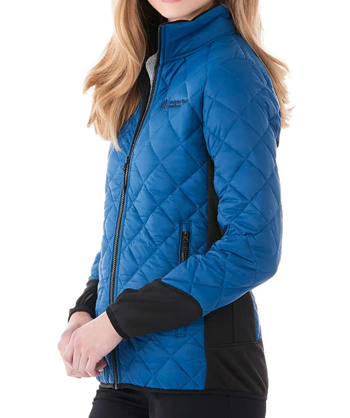Elevate Women's Rougemont Diamond Quilted Insulated Puffer Jacket - Loden / Black