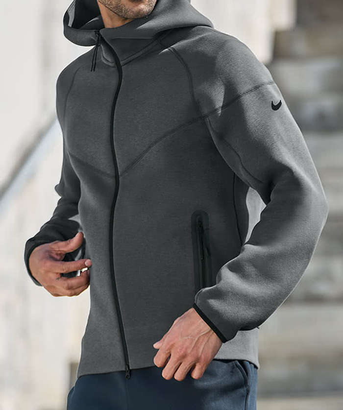 Nike Tech Fleece Zip Hoodie - Dark Grey Heather