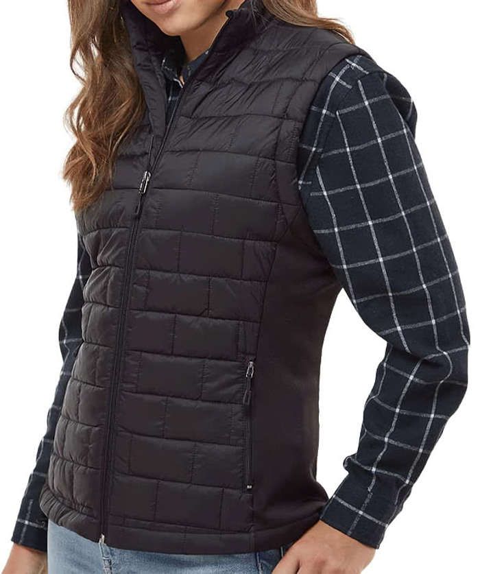 Burnside Women's Quilted Puffer Vest - Black