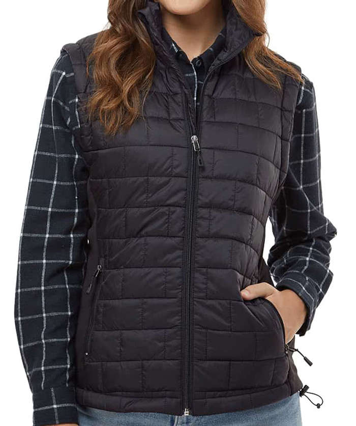 Burnside Women's Quilted Puffer Vest - Black