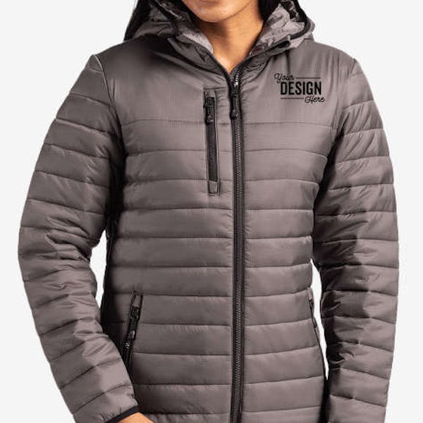 Clique by Cutter & Buck Women's Valhalla Recycled Full Zip Puffer Jacket - Pure Slate