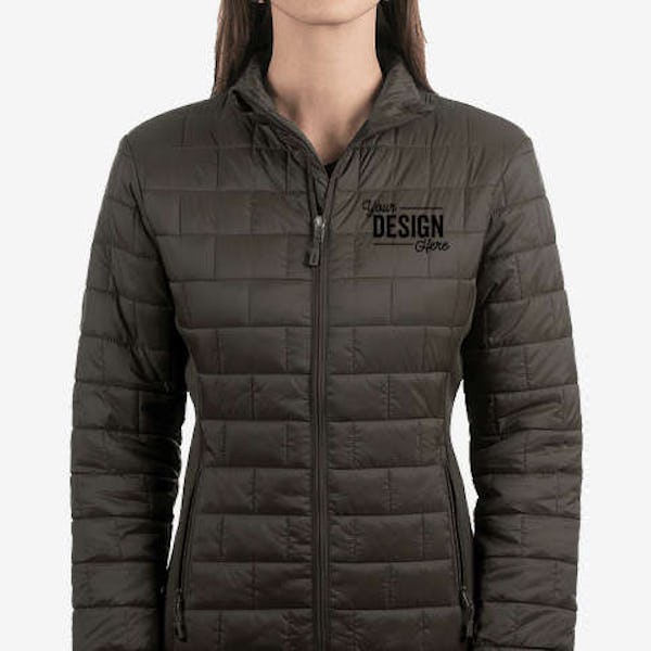 Burnside Women's Quilted Stretch Puffer Jacket - Black