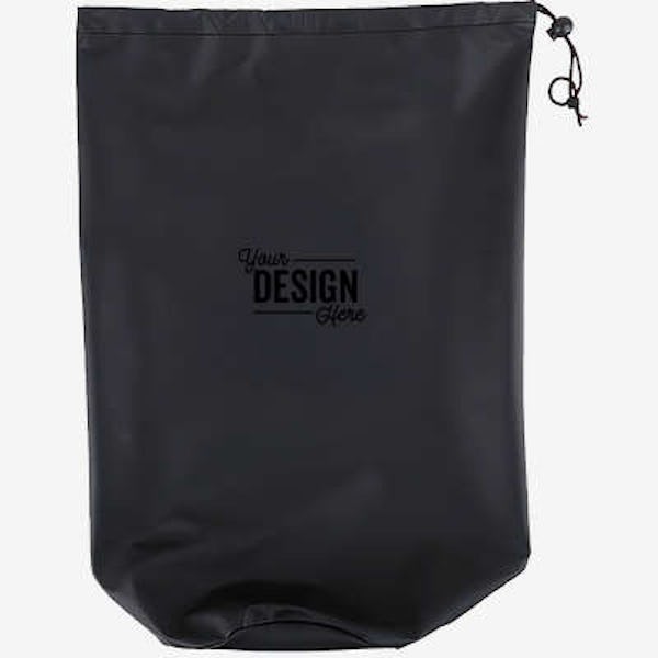 Cascade Coral Velvet Robe with Drawstring Bag - Black