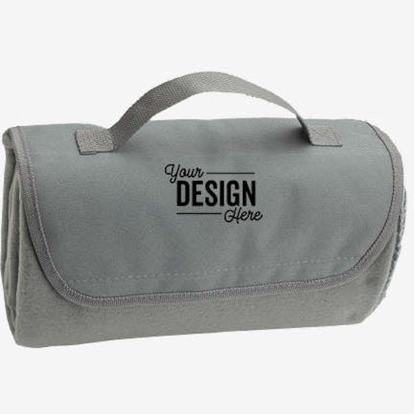 Full Color Barrel Fleece Roll-Up Blanket - Gray