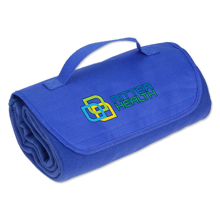 Full Color Barrel Fleece Roll-Up Blanket - Gray