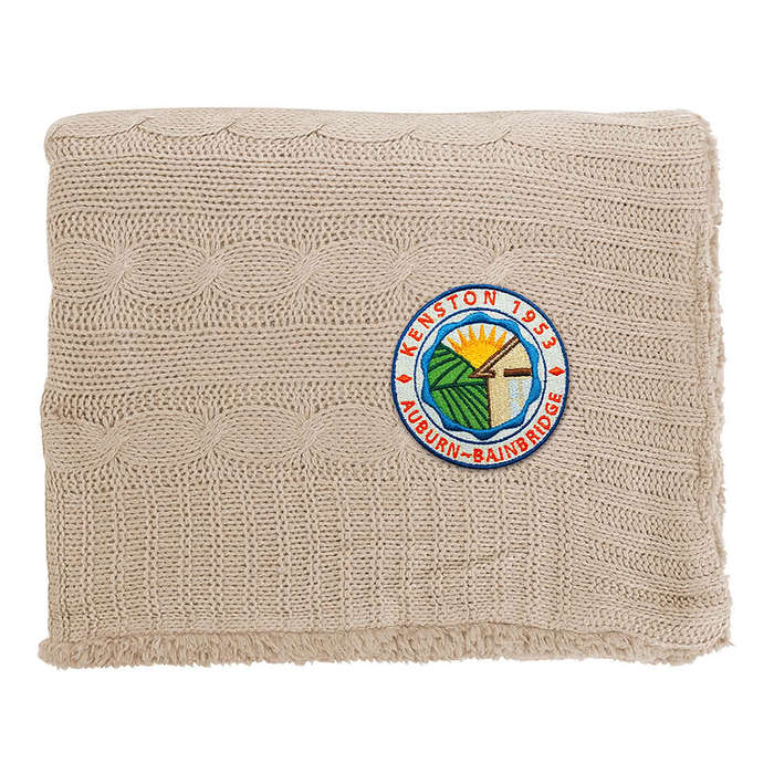 Cable Knit Sherpa Blanket - Cream