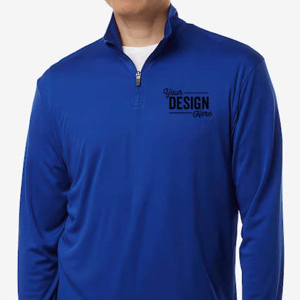 AllPro Pro-Lock UPF 50 Quarter Zip Performance Shirt - Royal