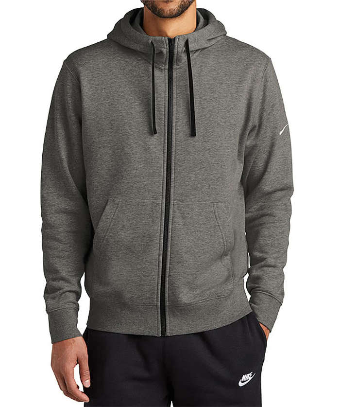 Nike Club Fleece Sleeve Swoosh Zip Hoodie - University Red