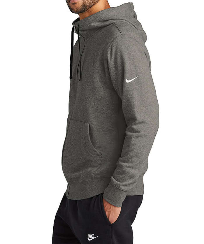 Nike Club Fleece Sleeve Swoosh Zip Hoodie - University Red