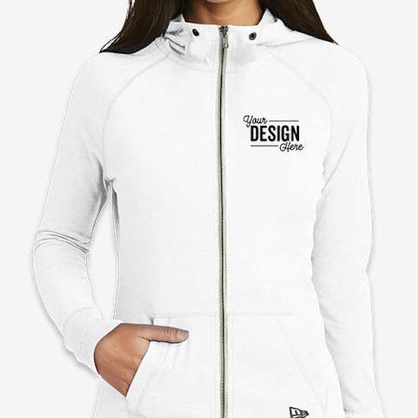 New Era Women's Sueded Lightweight Zip Hoodie - White