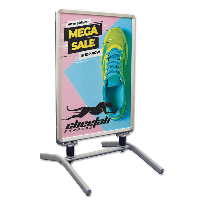 Full Color Outdoor Flex Sign Kit with Spring-Mounted Base - White