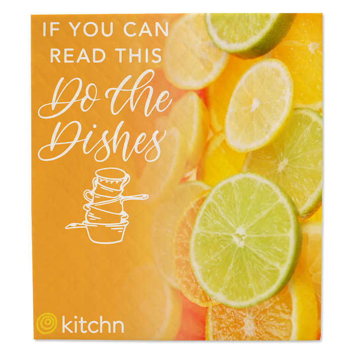 Full Color Lather Up Dish Cloth - White