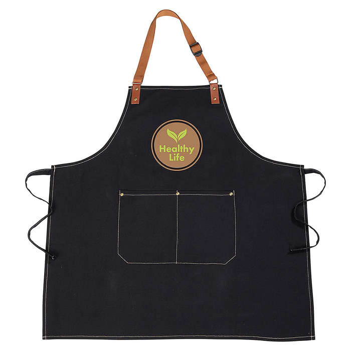 Pitmaster Recycled Cotton Medium Length Two-Pocket Apron - Black